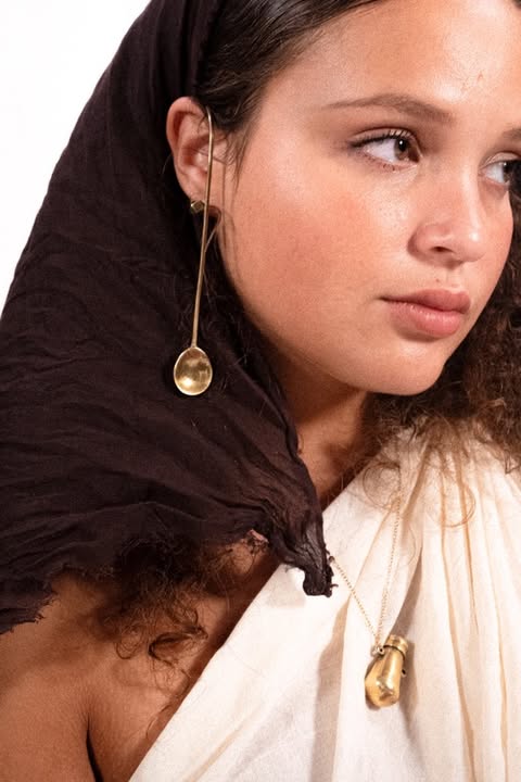 Bijou d'oreille cuillère bronze BOUCLES D'OREILLES ombre claire