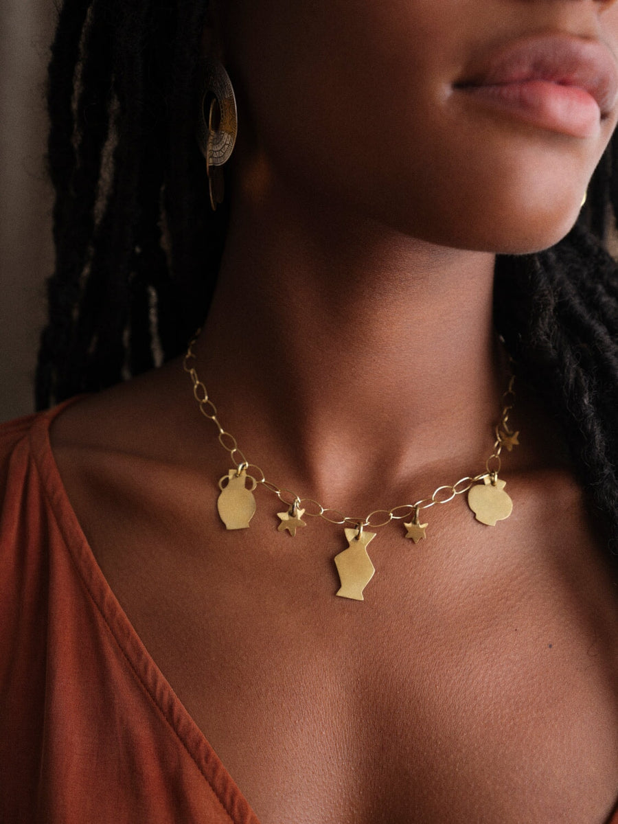 Grand collier récolte COLLIER ombre claire