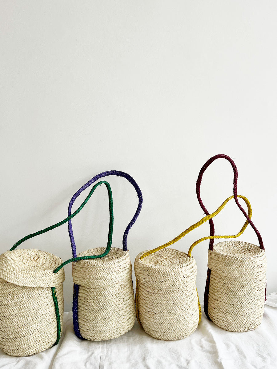 Panier Seau avec couvercle CABAS ombre claire