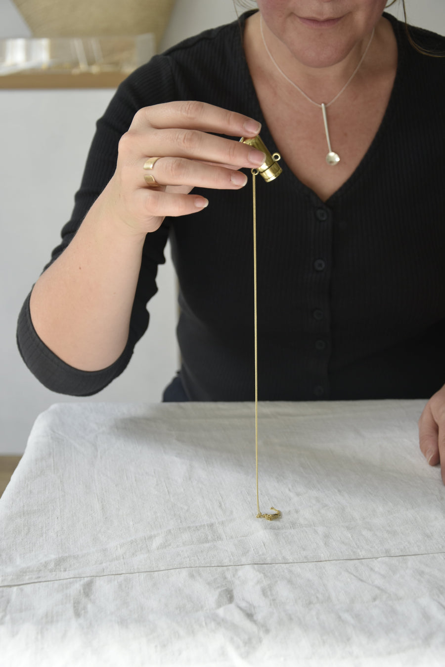 Pendentif poivrière bronze COLLIER ombre claire