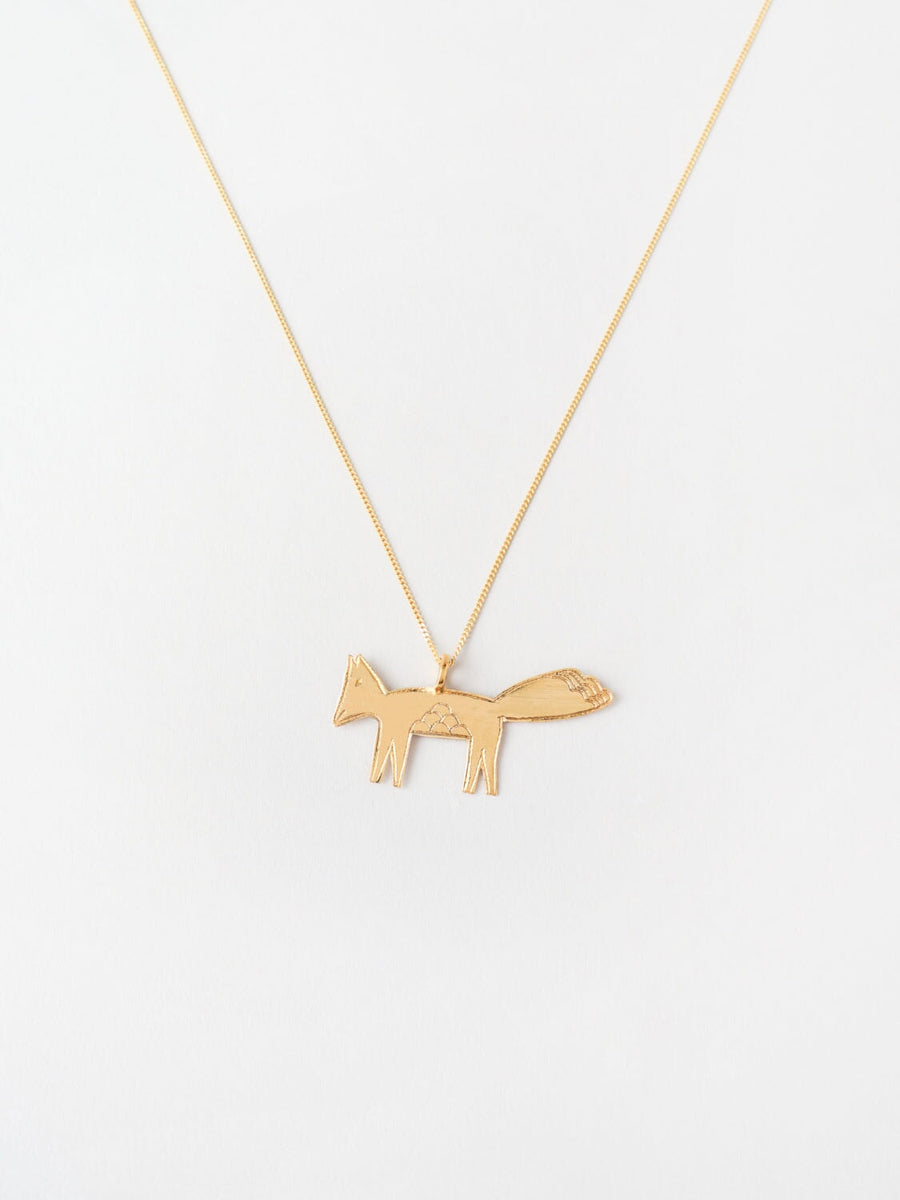 Sautoir Petit Renard vermeil COLLIER ombre claire 